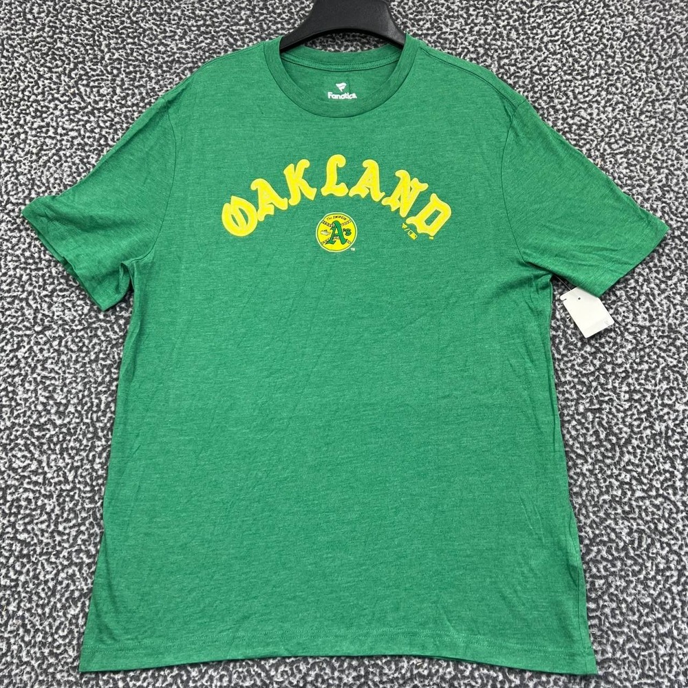 Oakland Athletics Shirt Men Large Green Fanatics Short‎ Sleeve Crew Neck New L